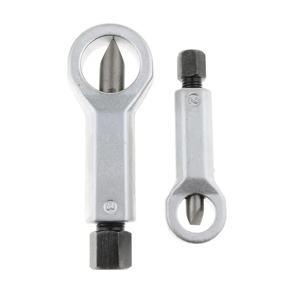 2PCS Set Nut Splitter Cracker Remover Cutter, Use a power tool or ratchet to tighten against the nut and split it open