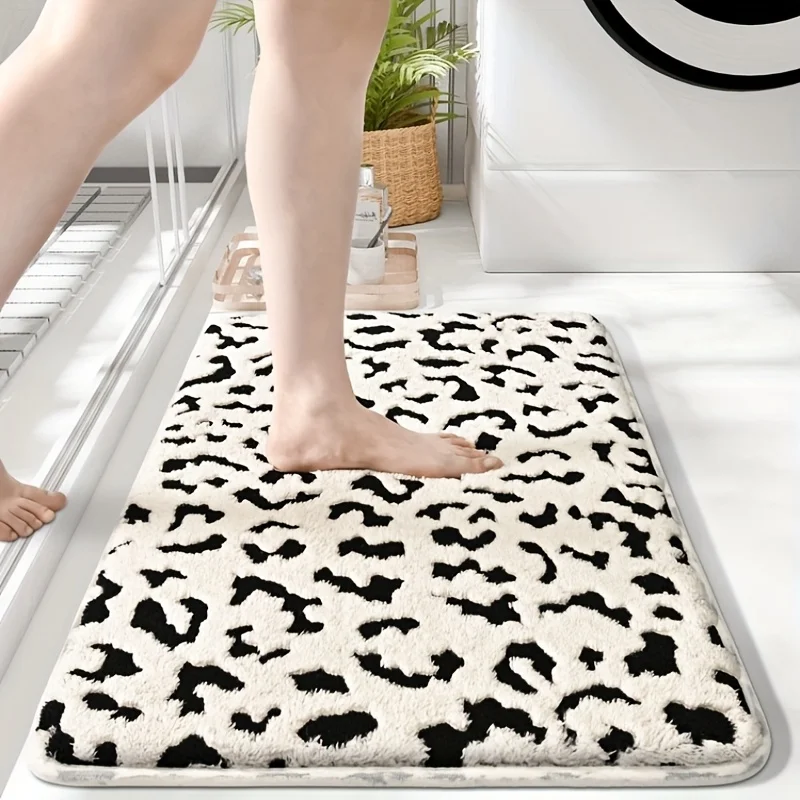 VIKAMA Leopard Print Carpet Personalized Doormat Soft Bathroom Mat Welcome Mat Soft Carpet For Live Room Rug For Bedroom Home De
