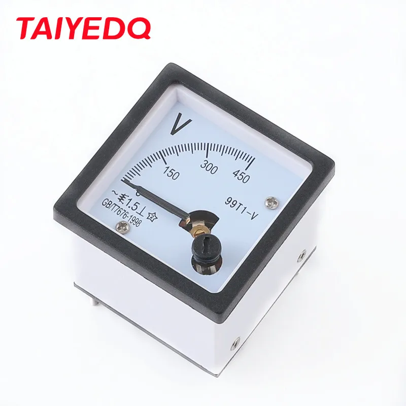 1pc 99T1-V Square 48*48mm 250V/300V/450V/500V/600V/750V/1000V Volt Pointer Meter AC Analog Voltmeter