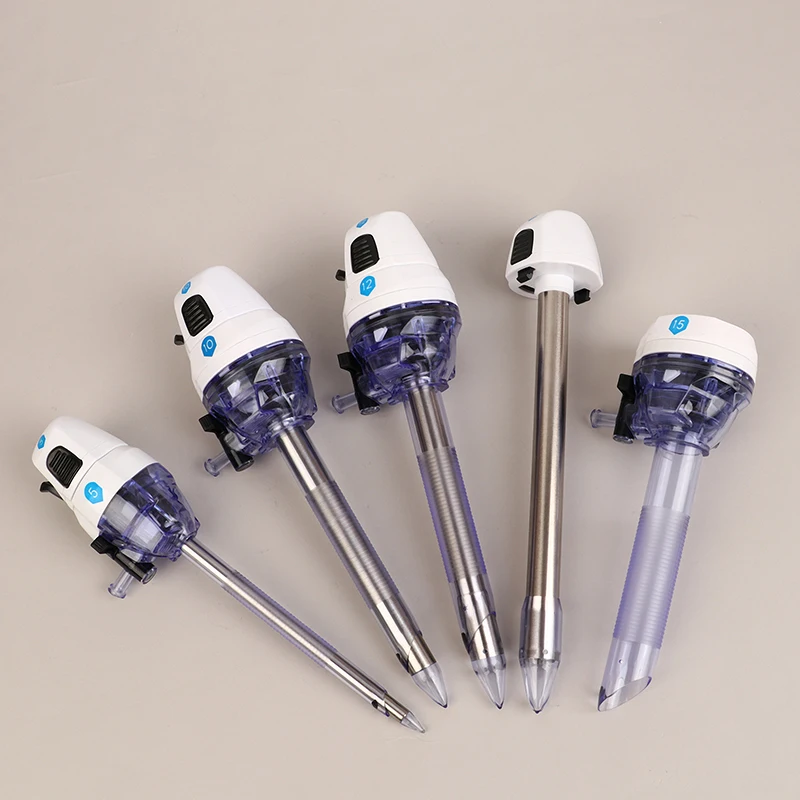Hot 5/10/12/15mm Disposable Optical Puncture Cone Flip Type Puncture Cannula For Laparoscopy Visible Entry  Equipment