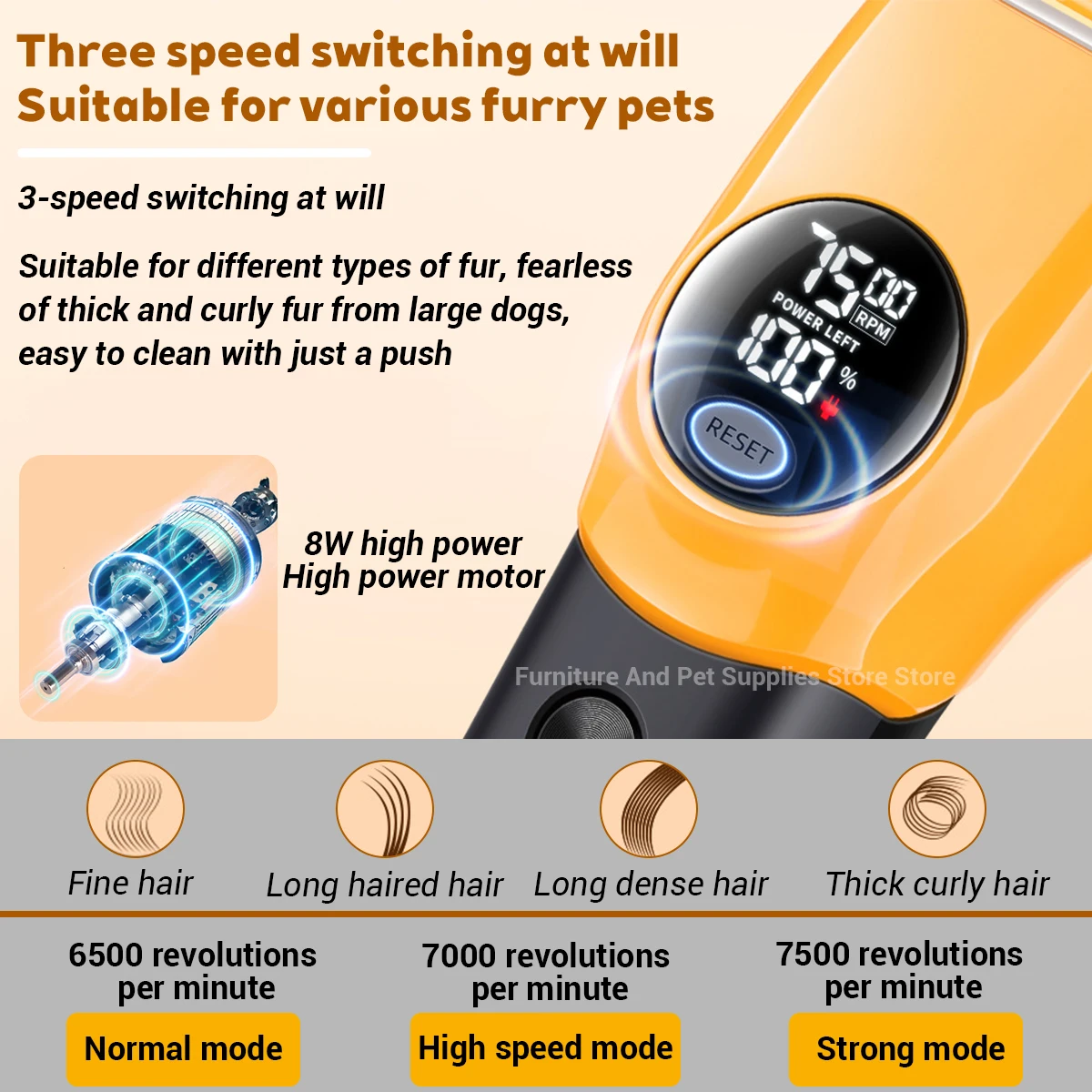 الكهربائية الكلاب الاستمالة المقص المهنية مقص الشعر للحيوانات الأليفة الشعر المتقلب اللاسلكي منخفضة الضوضاء ماكينة حلاقة القاطع مقص