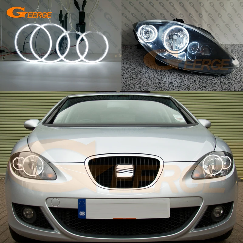 For Seat Leon Mk2 1P 2005 2006 2007 2008 2009 2010 2011 2012 Excellent Ultra Bright CCFL Angel Eyes Kit Halo Rings