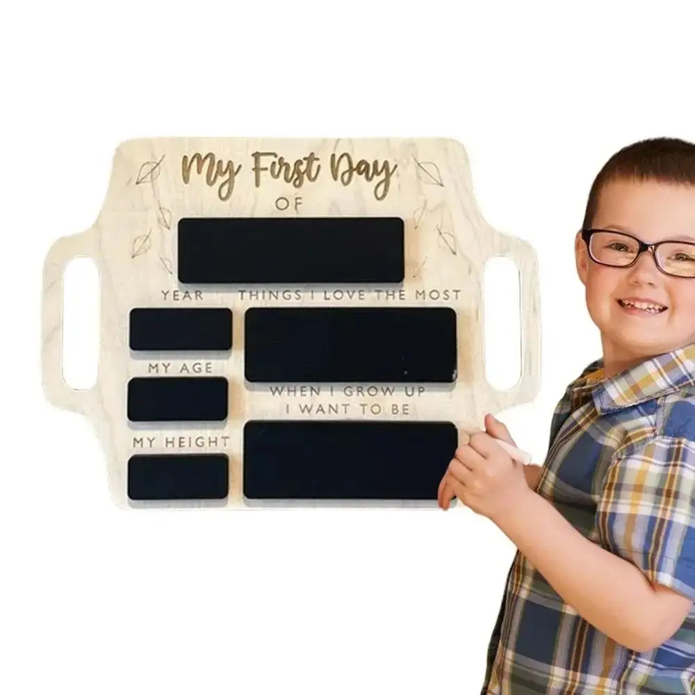 

Wooden First Day Of School Sign With Handle Reusable Wooden Message Board Personalized Memory Photo Board Nursery Preschool