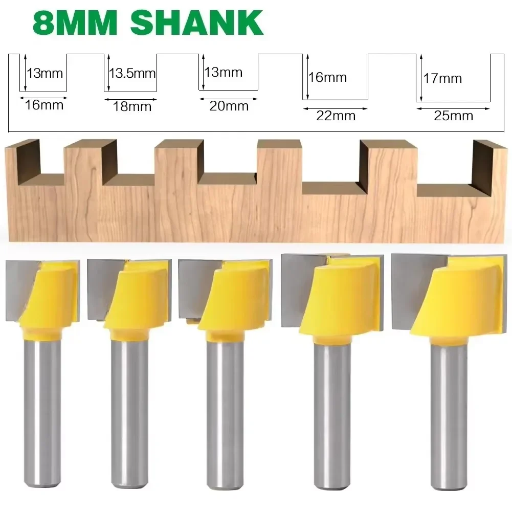 1PC 8MM Shank Milling Cutter Wood Carving Cleaning Bottom Engraving Bit Solid Carbide Router Bit Woodworking Tools Face Mill
