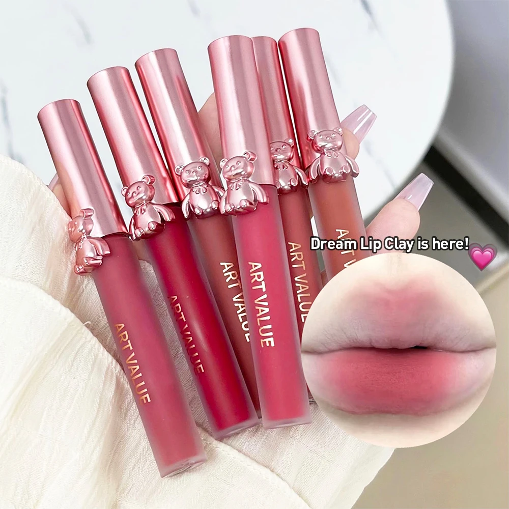 

6 Colors Velvet Matte Lip Mud Liquid Lipstick Waterproof Nude Lip Gloss Long Lasting Non-stick Cup Sexy Women Lip Glaze Cosmetic