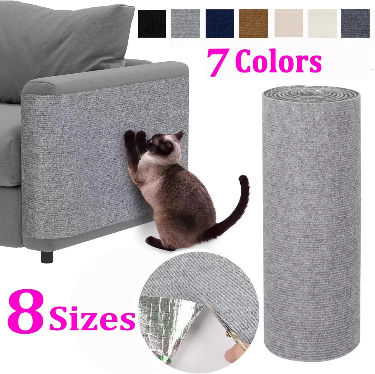 

Trimmable Anti Cat Scratch Mat Self-Adhesive Carpet Mat Pad Cat Pet Scratcher Furniture Couch Corner Indoor Sofa Wall Protector
