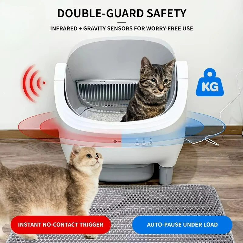 Automatic Cat Litter Pan Self Cleaning Cat Litter Box Extra Large Open Top Smart Litter Box Pet Supplies