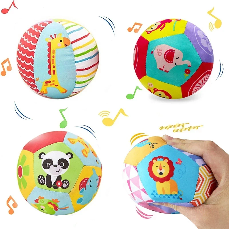 Bola Sensorial Montessori para Bebês, Chocalho de Pano, Jogos de Desenvolvimento para Recém-Nascidos, Brinquedos Educativos, 0 a 6 Meses