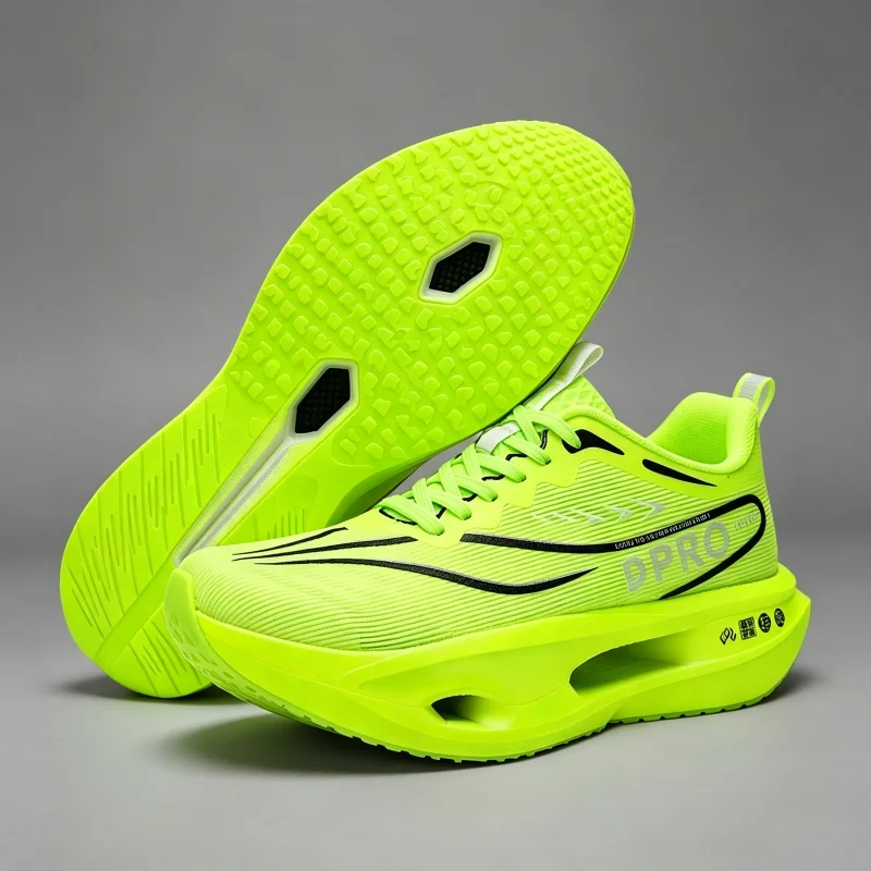 New Men's Carbon Plate Sneakers Outdoor Soft Sole Mesh Sports Shoes Running Shoes Light Anti-Slip Casual Couple Tennis Shoes 33-