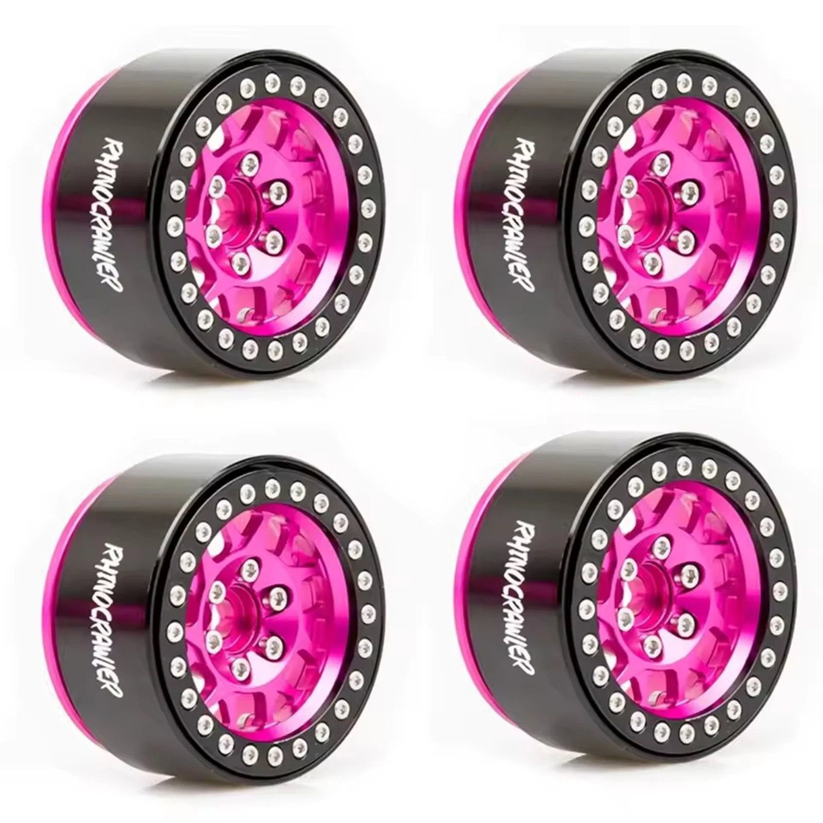 RhinoCrawler 4 SZT. Aluminiowe Felgi Beadlock 1.9 Cala do Samochodów RC Crawler 1/10 Axial SCX10 RR10 Wraith TRX4 TRX-6