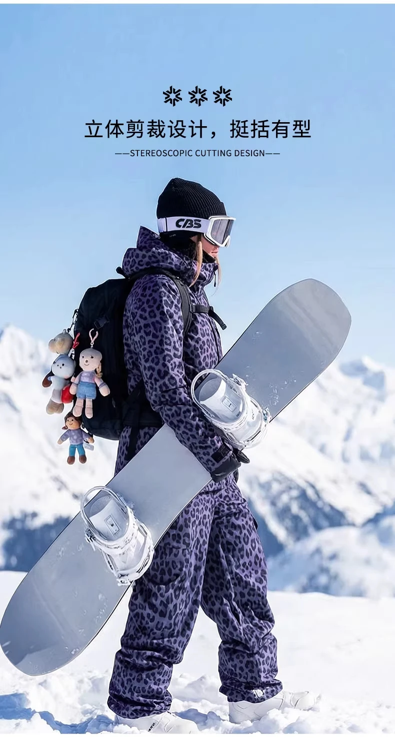 John Snow Unisex Streetwear Graffiti-Print Skijacke & Skihose mit Taped-Seams, Wasserdicht, für Snowboard, Winter, Outdoor, Schneebekleidung – Detail 6