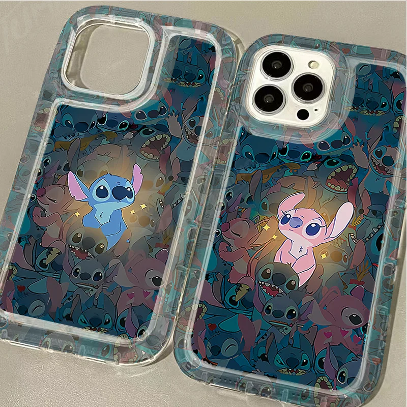 Anime Disney Stitch Case for iPhone 15 14 13 12 11 Pro Max XR XS X 8 7 6 6S Plus SE 2020 Printing Soft Silicone Protective Cover