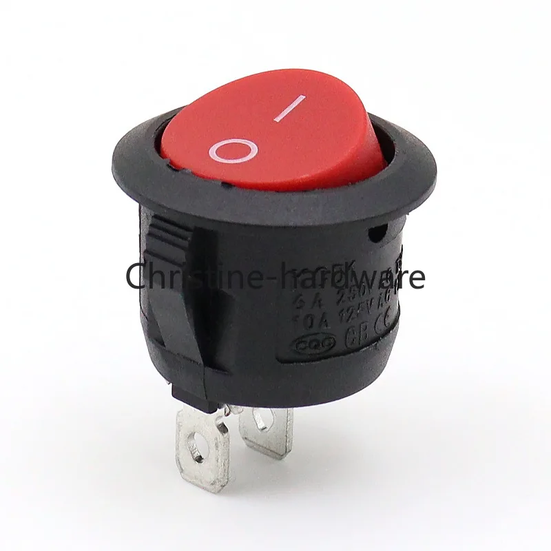 

Круглые тумблеры 20 мм, черные, миниатюрные, черно-белые, красные, 2-контактные, ON-OFF, KCD1-105