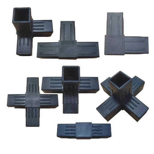 Conector curvo de ángulo recto de 25mm, tubo de acero, estante de plástico, piezas de fijación apretadas, barandilla tipo L T de esquina para balcón