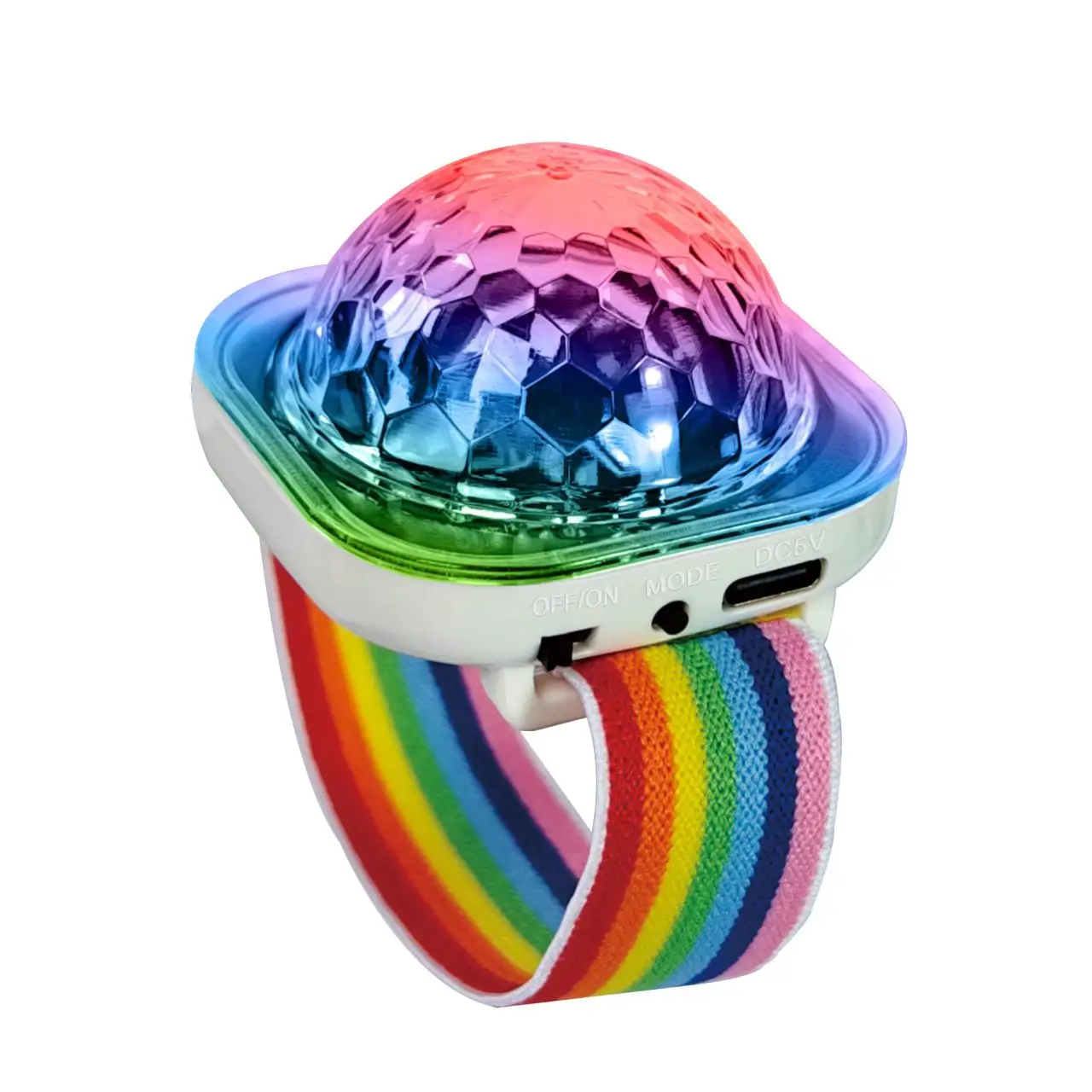 Draagbare draagbare pols-omgevingslamp Podiumlicht Disco Oplaadbare LED Kleurrijke geluidscontrolelamp voor Disco KTV Home Party Bar