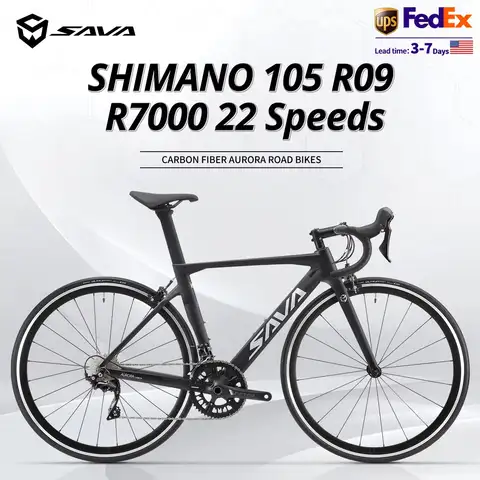 US Warehouse SAVA R09 Carbon Fiber Road Bike Racing 700C Adult Bike with Shimano 105 22 Speed ​​Component