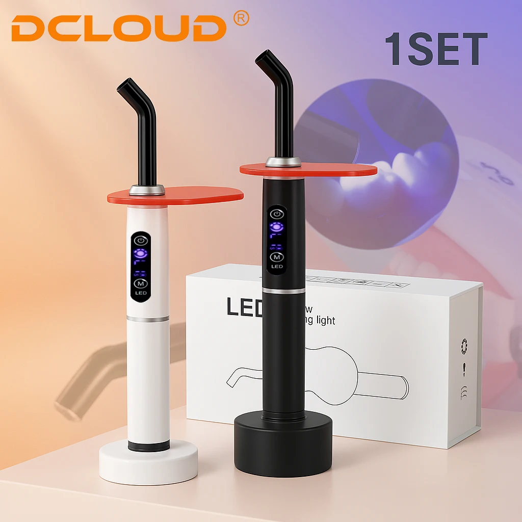 Lámpara de curado de luz Dental, luz LED azul inalámbrica de 1 segundo, rotación de 360 grados, 4 modos de iluminación, herramientas de ortodoncia de alta potencia