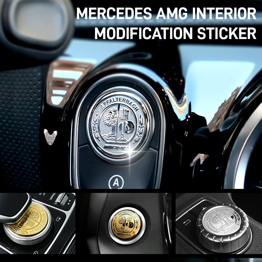 1pc 3D AMG Badge Engine Car Start Stop Button Cover Emblem Sticker for Benz GLA CLA GLE W176 W246 W166 C117 X156 R172 W212 W205