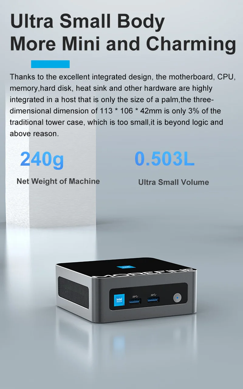 Morefine M9 Pro Mini PC Gamer 13th Gen Intel Core i7 13620H i5 1340P N100 NVMe DDR4 NUC 2.5G LAN แบบพกพา PC คอมพิวเตอร์ Windows 11