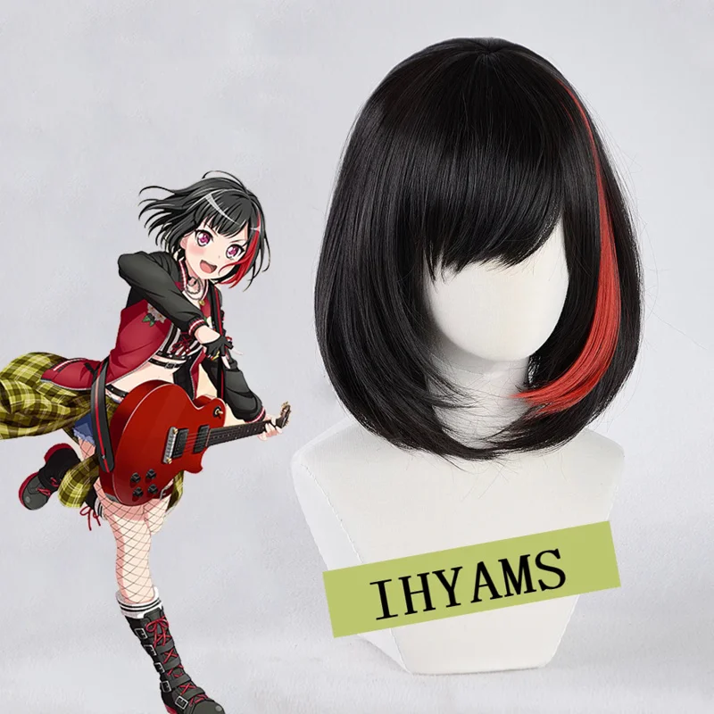 Mitake ran wig game BanG Dream! Cosplay Wig synthetic bla women hair anime BanG Dream cosplay mittake ran costume wig cap