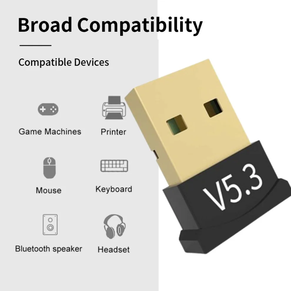 USB 블루투스 5.3 어댑터 송신기 수신기 무선 USB 블루투스 오디오 어댑터 블루투스 동글 PC 컴퓨터 노트북