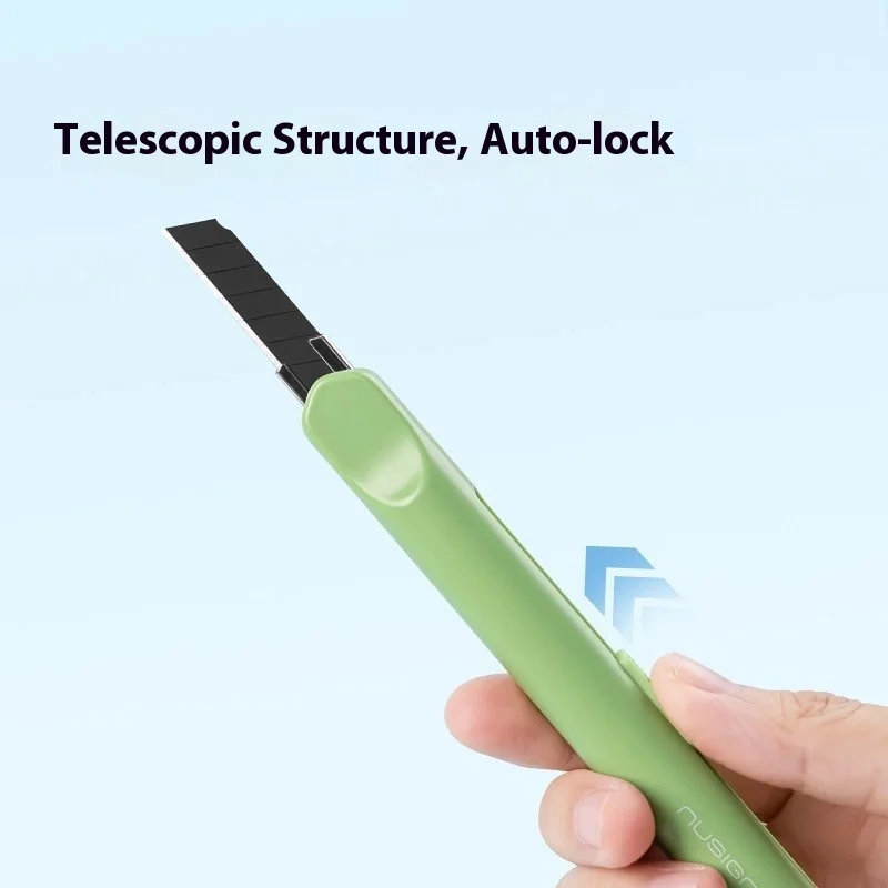 DeLi New 2-in-1 Unboxing Knife Multi Functional Portable Telescopic Knife For Student Children Lightweight Paper Cutting Knife