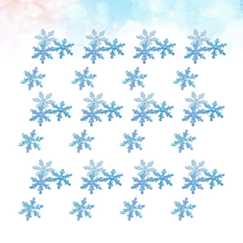 

4Packs Snowflake Decorations Blue Glitter Confetti 2cm Plastic for Christmas Party Wedding Winter Season Table Decoration