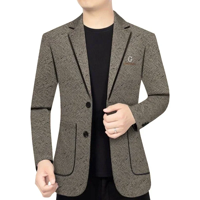 Blazers de lujo para hombre, chaquetas formales, trajes casuales de negocios, abrigos de calidad, ropa de primavera y otoño, nuevo