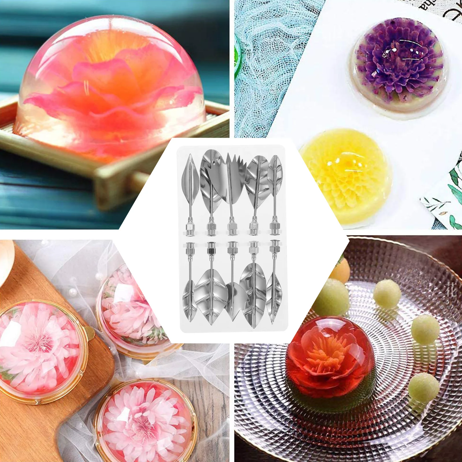 

1 Set Practical 3D Cake Gelatin Art Tools Jelly Decorating Syringe Pudding Nozzle
