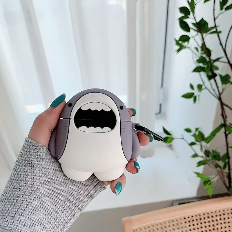 For Beats Solo Buds Case,Cute Cartoon Shark Silicone Protection Headphone Case,For Beats Studio Buds Plus,For Beats Studio Buds