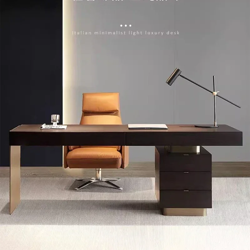 

Italian Minimalism Office Desks Luxury Design Modern Study Office Desks Villa High-end Office Furniture Bureau De Chambre FYOD