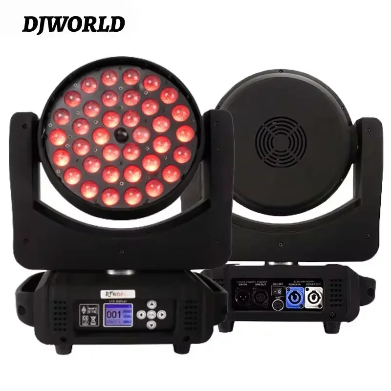 LED 36x18W Button Version Led Zoom Moving Head 6in1 RGBWA UV Wash DMX With Fight Case Controller For NightClub DJ Disco Party