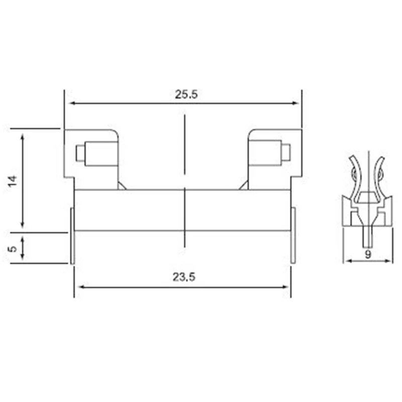 Panel Mount PCB Fuse Holder Case w Cover 5x20mm