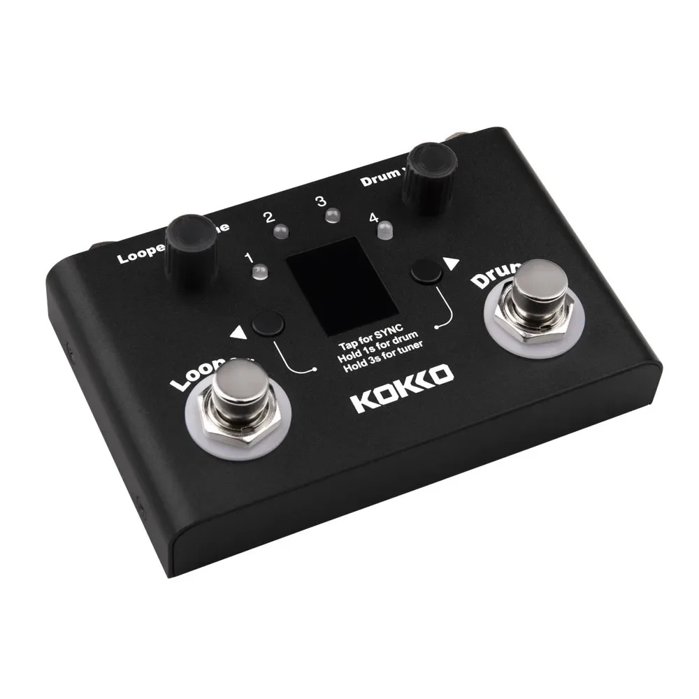 KOKKO Drum Looper Effect Pedal Multifunctional Tuner BT Page-Turner Phrase Loop Recording Drum Machine Effect Compact Pedal