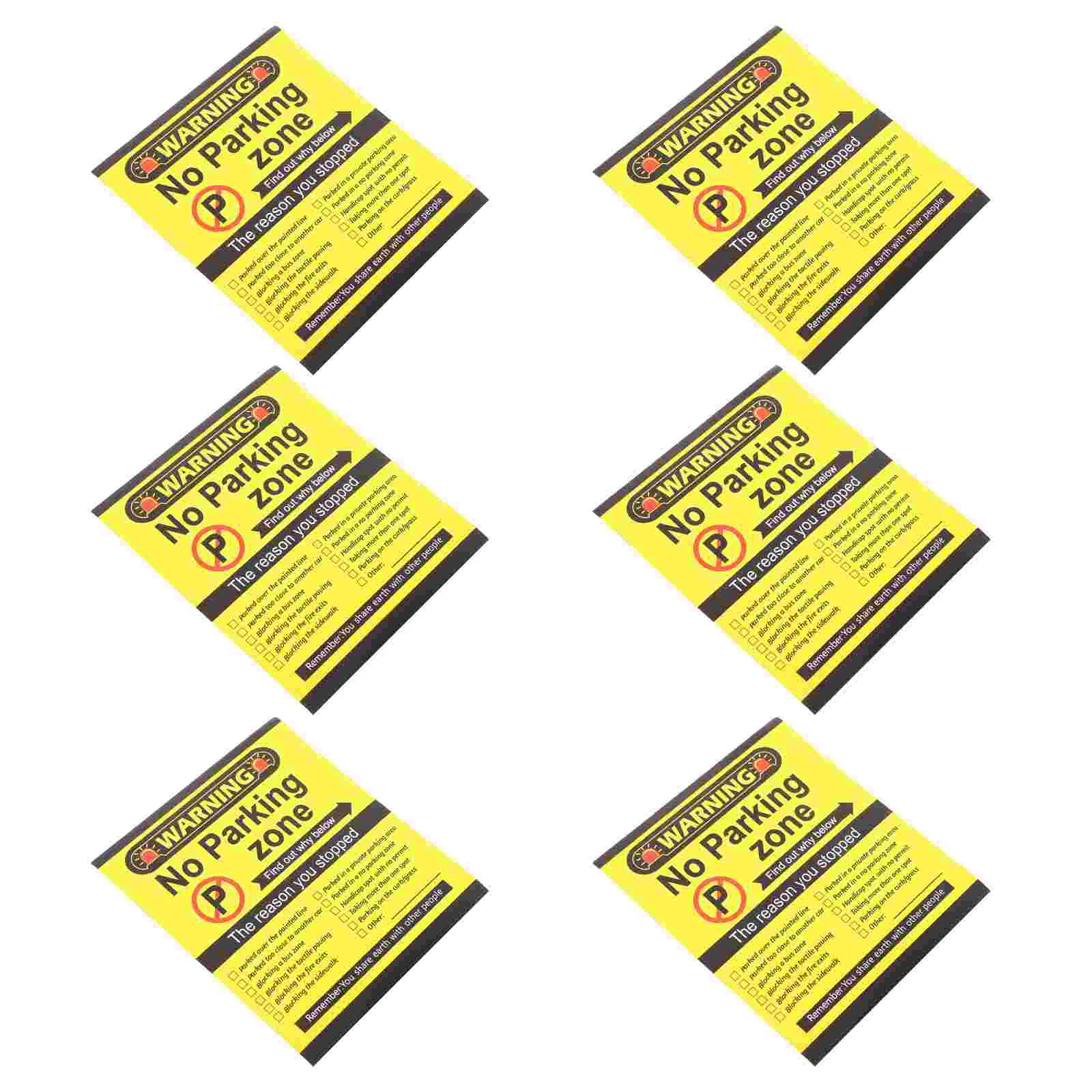 200 Sheets Parking Violation Sticker No Adhesive Zone Stickers Safety Warnings Notice