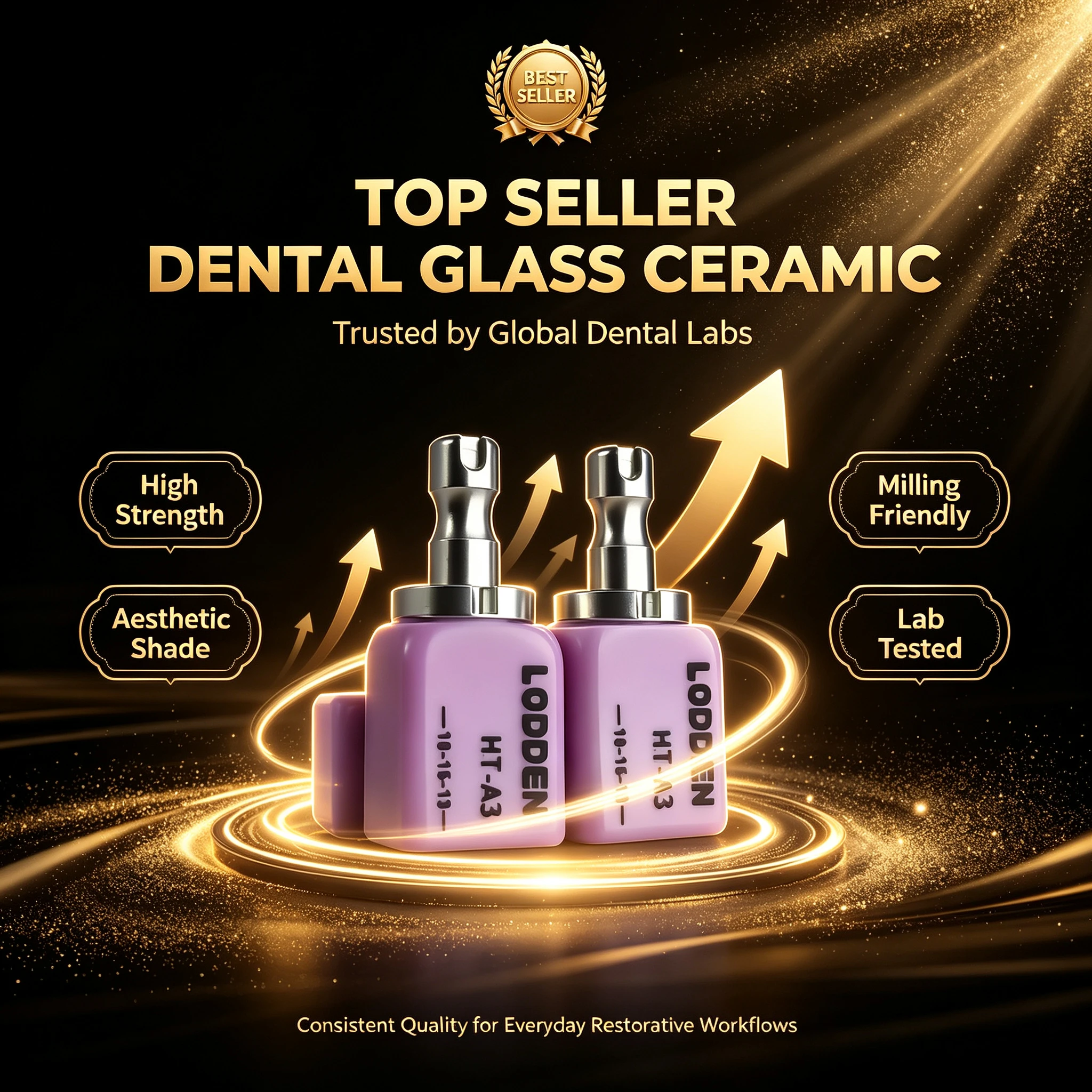 LODDEN Dental-Glaskeramikblock CAD/CAM Lithiumdisilikat für vordere und hintere Kronen, Veneers, Inlays und Onlays – Dentallabormaterial – Detail 1