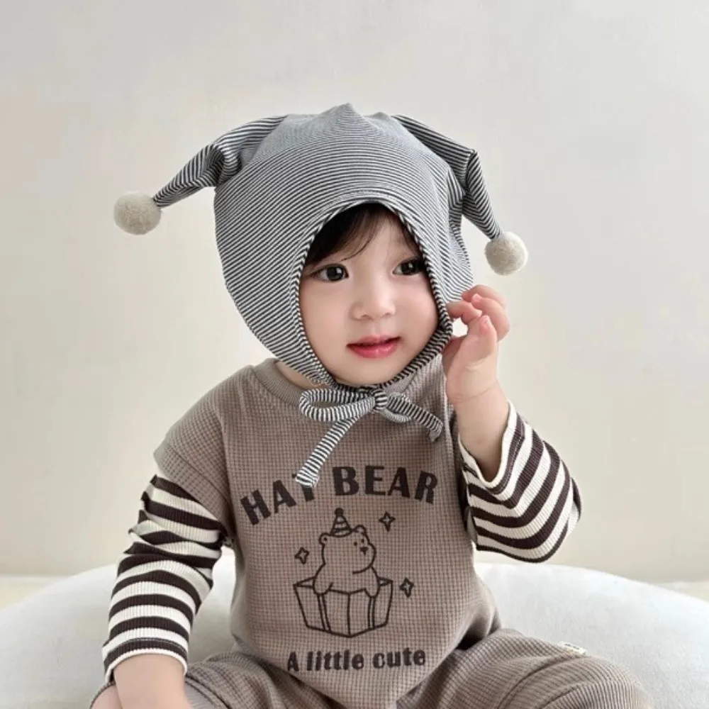 

Cartoon Cute Baby Fetal Cap Cat Ear Tie Strap Newborn Beanie Hat Sweet Soft Infant Bonnet Hat Toddler