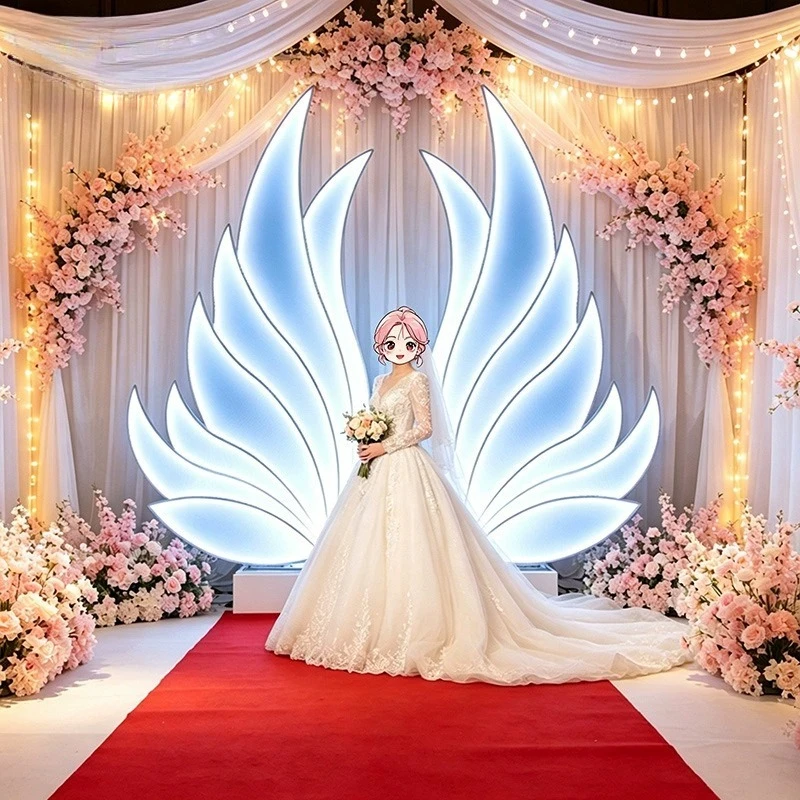 New wedding props, luminous background screen, wedding scene decoration, welcome stage ornaments