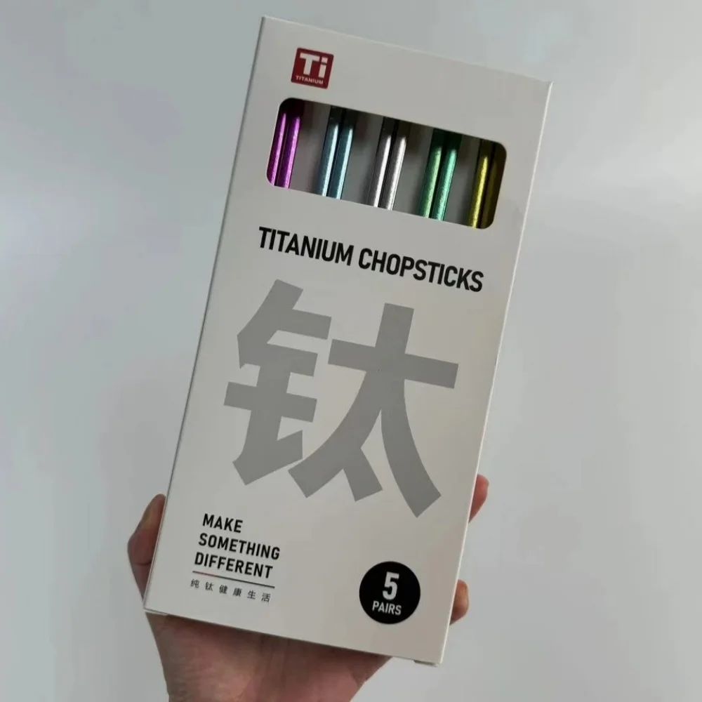 

Титановые палочки премиум-класса, японские корейские палочки для еды, 5 пар многоразовых посудомоечных машин