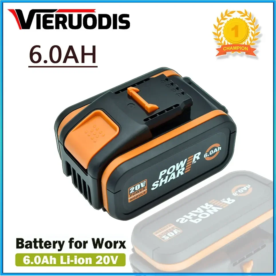 Para bateria de íon-lítio 20V 6000mah para Worx WX390/WX176/WX166.4/WX372.1 WX800/WX678/WX550/WX532/WG894E WG629E/WG329E/WG2