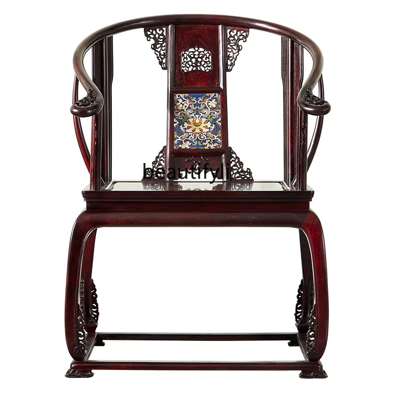 

Mahogany Zambia blood sandalwood palace armchair Chinese Zen Taishi chair solid wood classical chair mortise and tenon