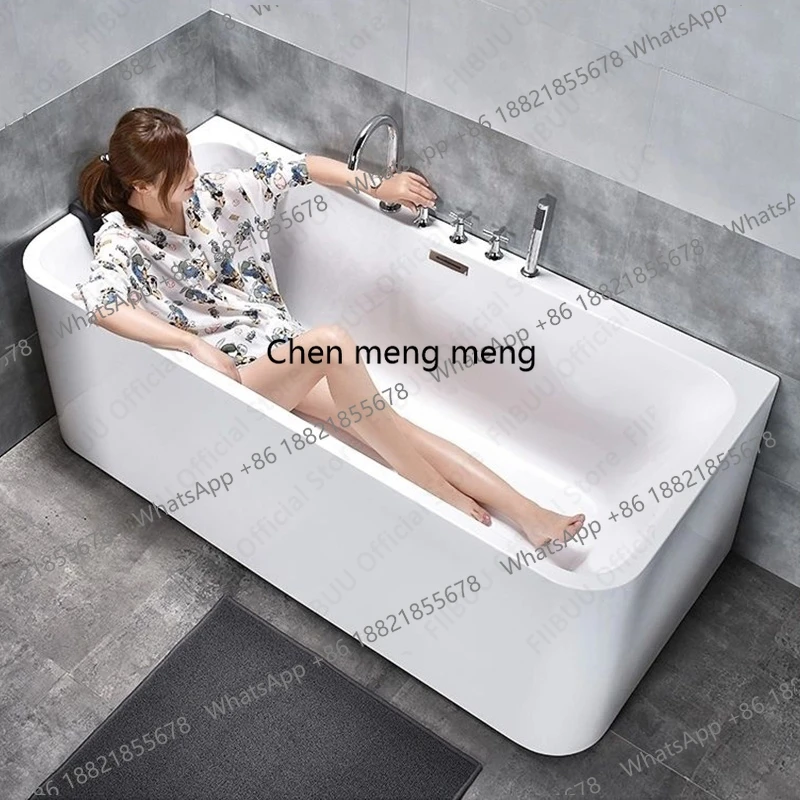 

Household Bathtub Multi Functional Soaking Bath, Space-saving Acrylic Tub Multiple Sizes With Drain Premium Quality Construction