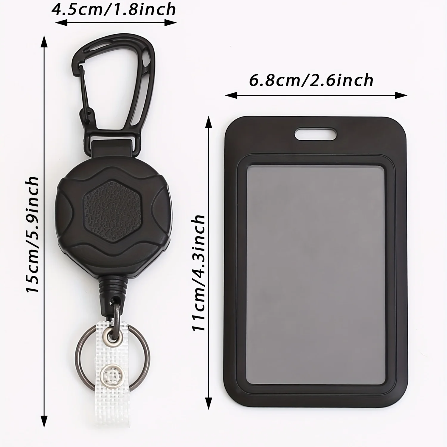 Carrete de insignia retráctil de alta resistencia, llavero, correa de identificación táctica, cuerda retráctil de acero, 1 unidad