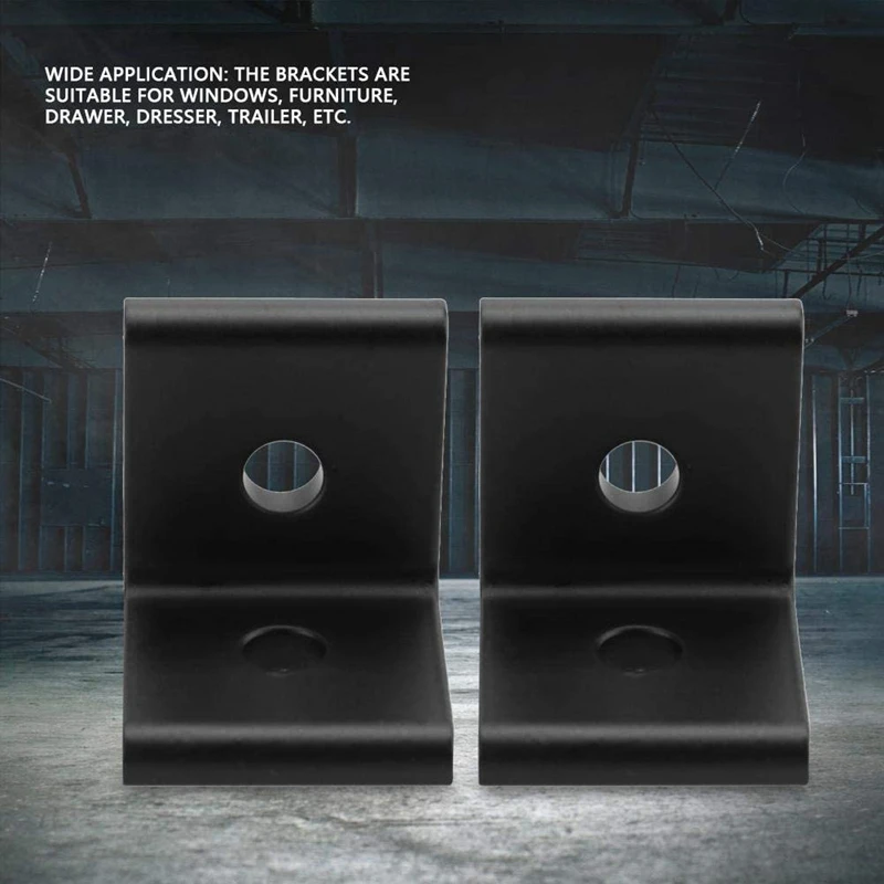 4Pcs L Corner Bracket, Connector Corner Angle Bracket Connection Joint For Aluminum Profile(Black 4040)
