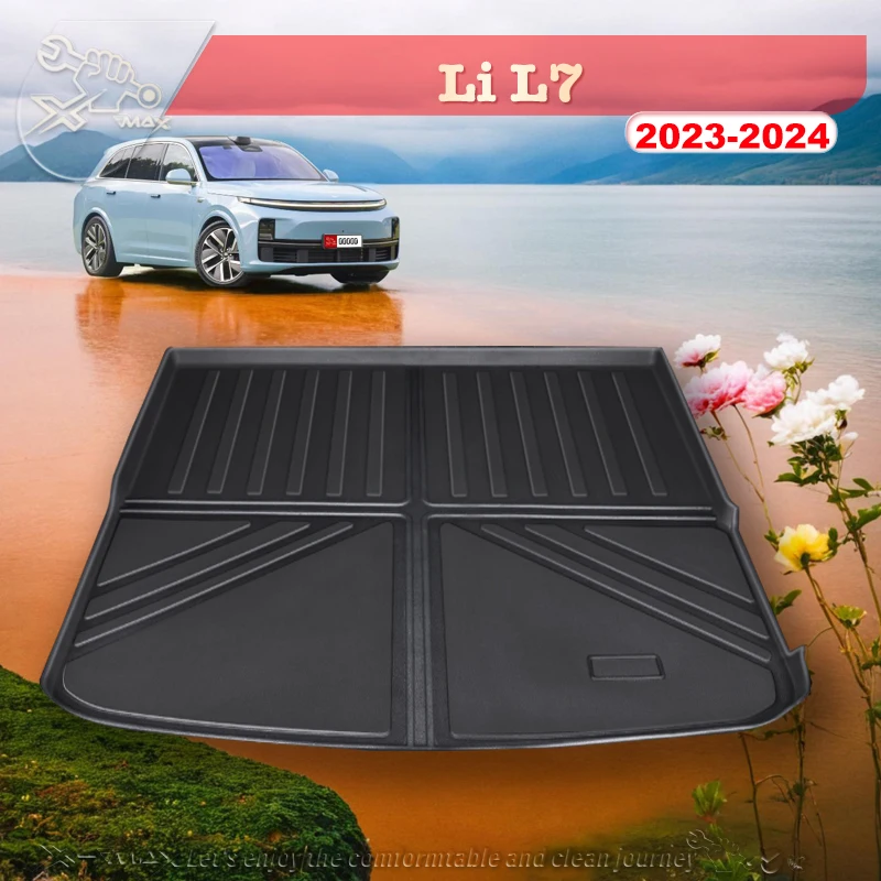 

For Li L7 2023-2024 Fit Car Trunk Mat All Season Black Cargo Mat 3D Shaped Laser Measured Trunk Liners