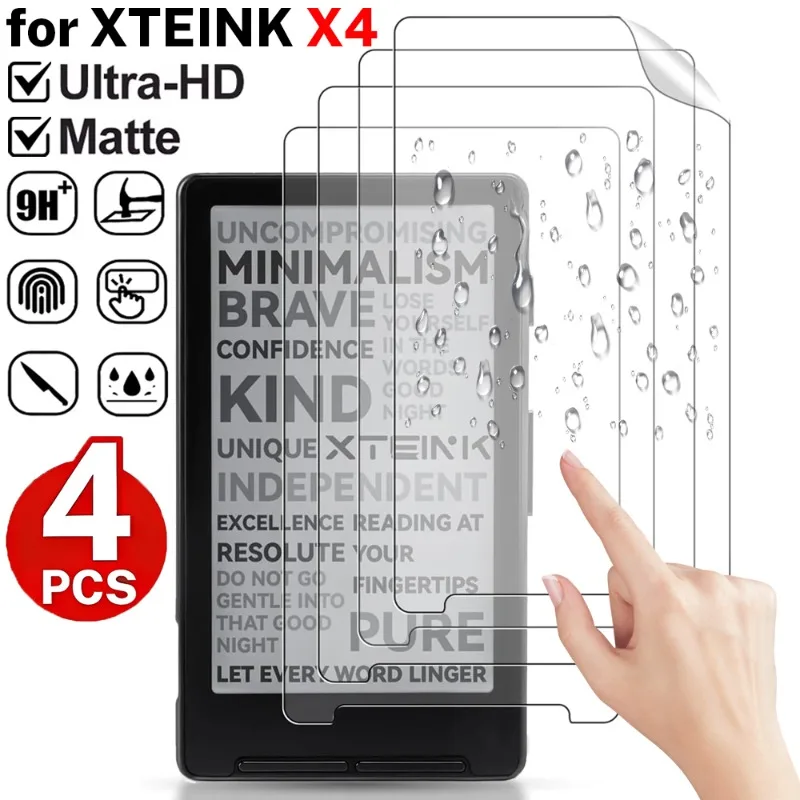 

4/2/1 шт. матовая и прозрачная защитная пленка для экрана XTEINK X4 E-reader, антибликовая, против отпечатков пальцев, мягкая защитная пленка из ПЭТ, полное покрытие