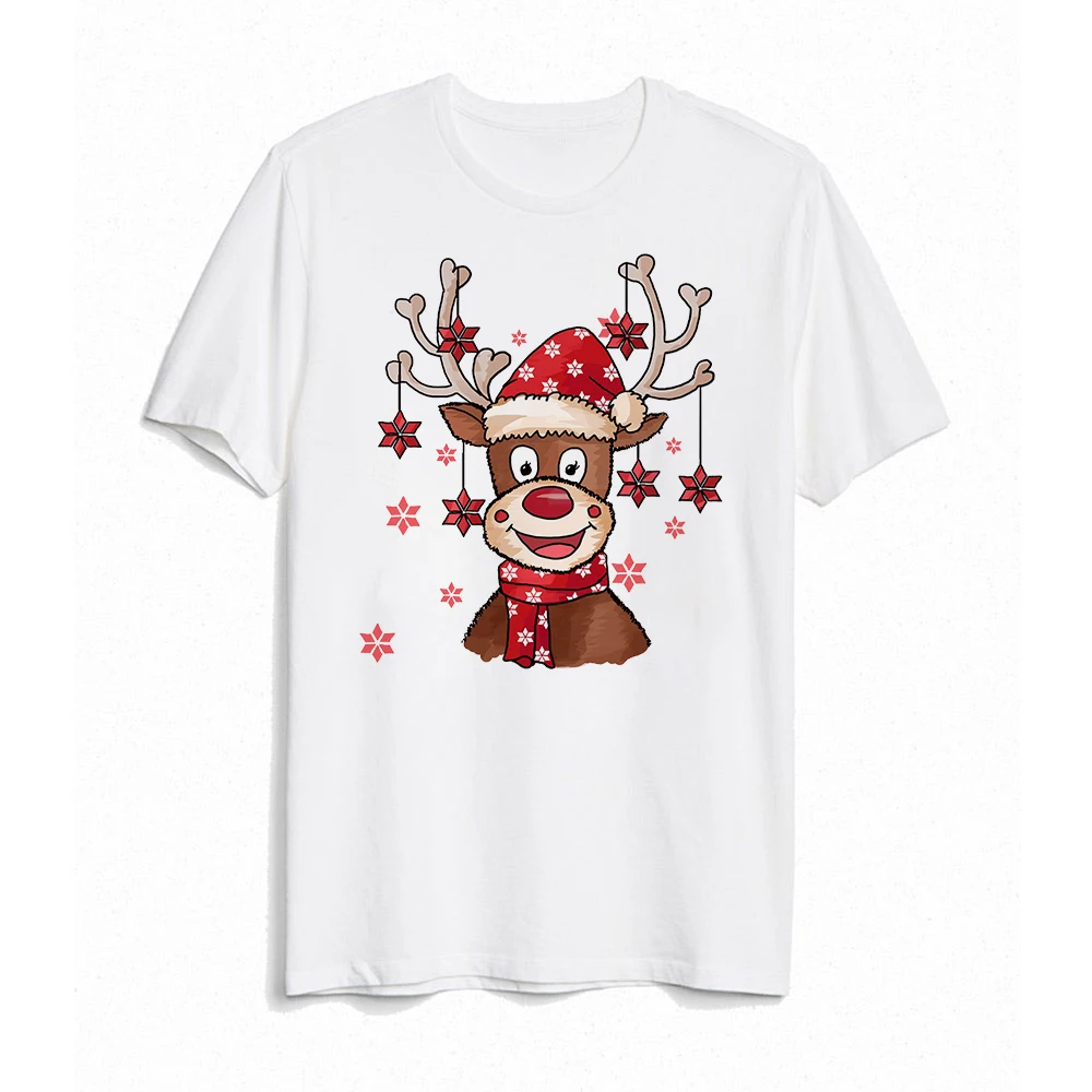 Christmas Family Matching Outfits Xmas Party Best Present Christmas Deer Print Daddy Mommy and Daughter Son T Shirt Family Look