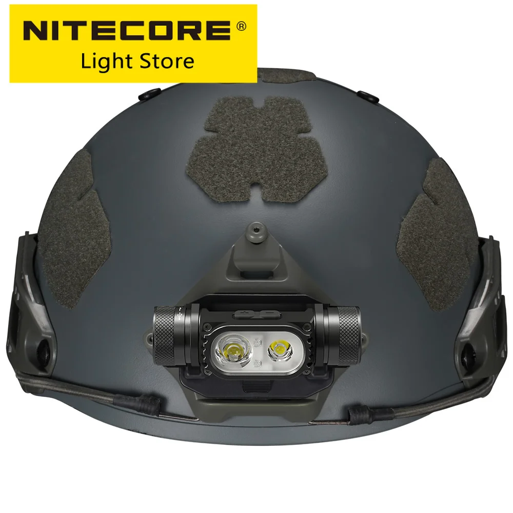 Original NITECORE HC68M 2000LM Dual Beam E-focus 2xLEDs NL1835HP 3500mAh Battery Type-C Rechargeable Helmet Light with NVG Mount