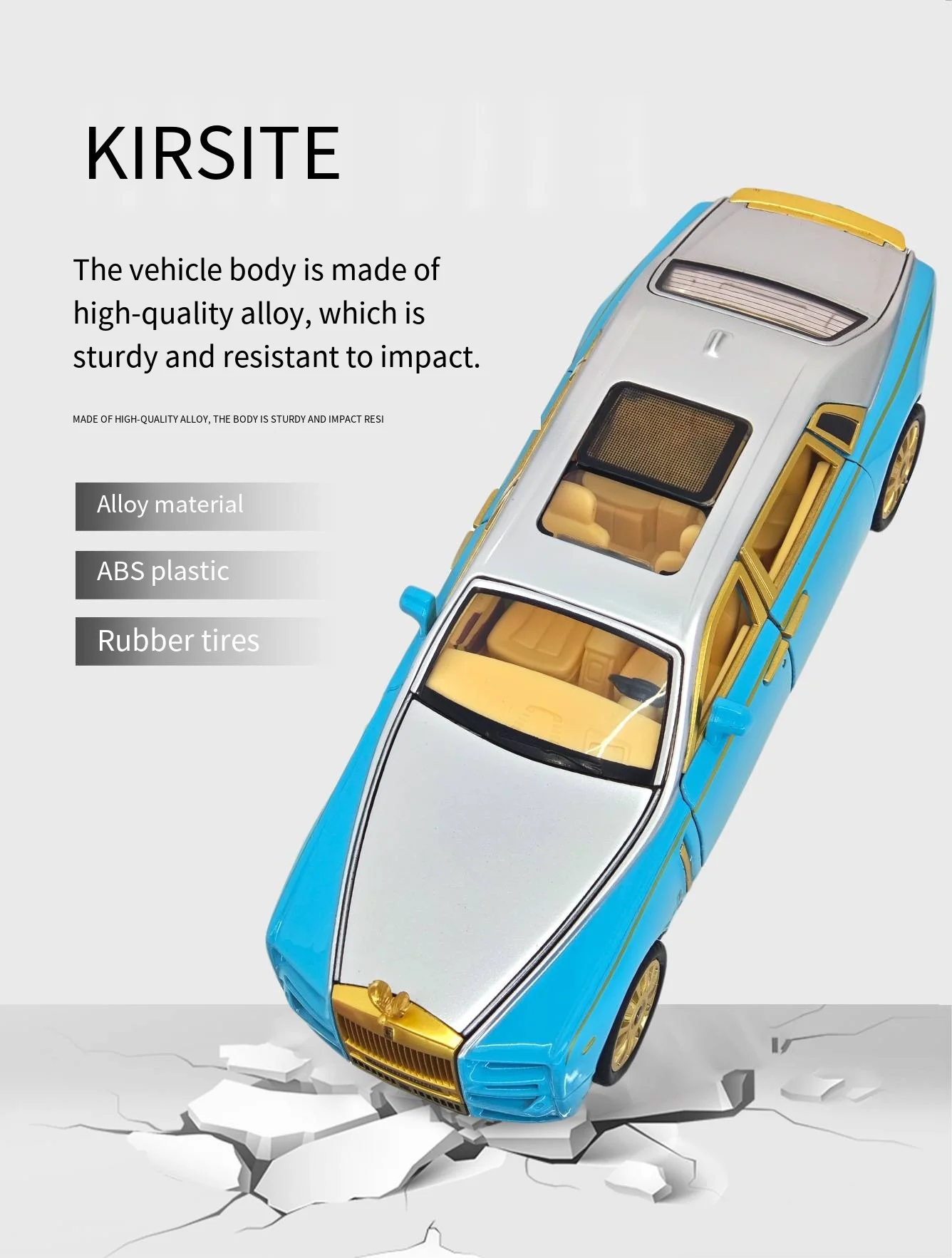 Modelo de carro de luxo 1:24 - Veículo de liga 24052 - Veículo de som e luz com sistema de propulsão - Modelo de veículo de brinquedo infantil