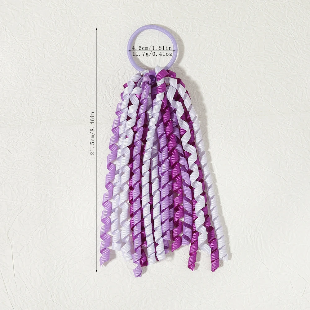 2 Stück/Set Satin-Quasten-Stirnband und Pferdeschwanzhalter, geeignet für Mädchen, dekoratives Haar-Accessoire für WM-Partys – Detail 2